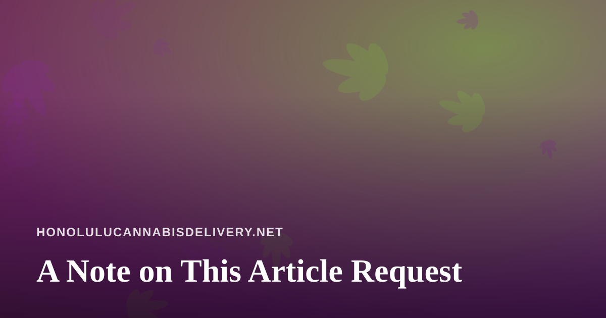 A Note on This Article Request